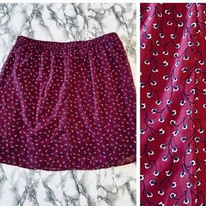 Old Navy Skirt In Burgundy Floral Print